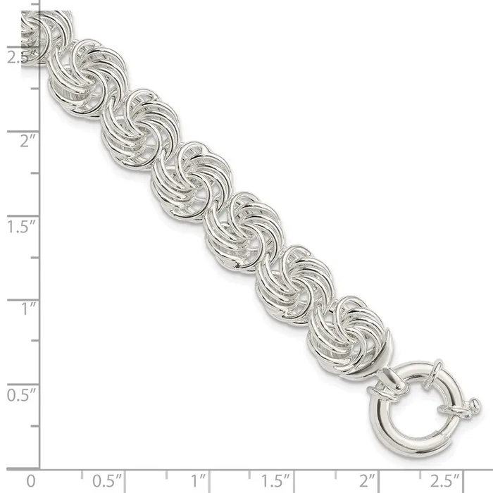 Sterling Silver Polished Circles Fancy Link BraceletWBCQG55958 WB Choice Jewelry Bracelets Sterling Silver Polished Circles Fancy Link BraceletWBCQG55958 WB Choice Jewelry Bracelets