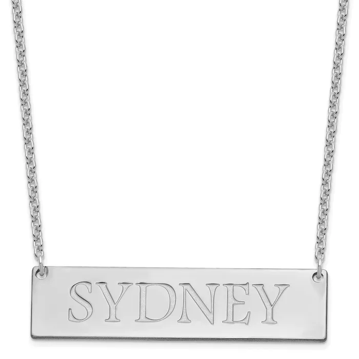 Sterling SilverRhodiumplated Large Polished Name Bar NecklaceWBCXNA648SS WB Choice Jewelry Necklaces Sterling SilverRhodiumplated Large Polished Name Bar NecklaceWBCXNA648SS WB Choice Jewelry Necklaces