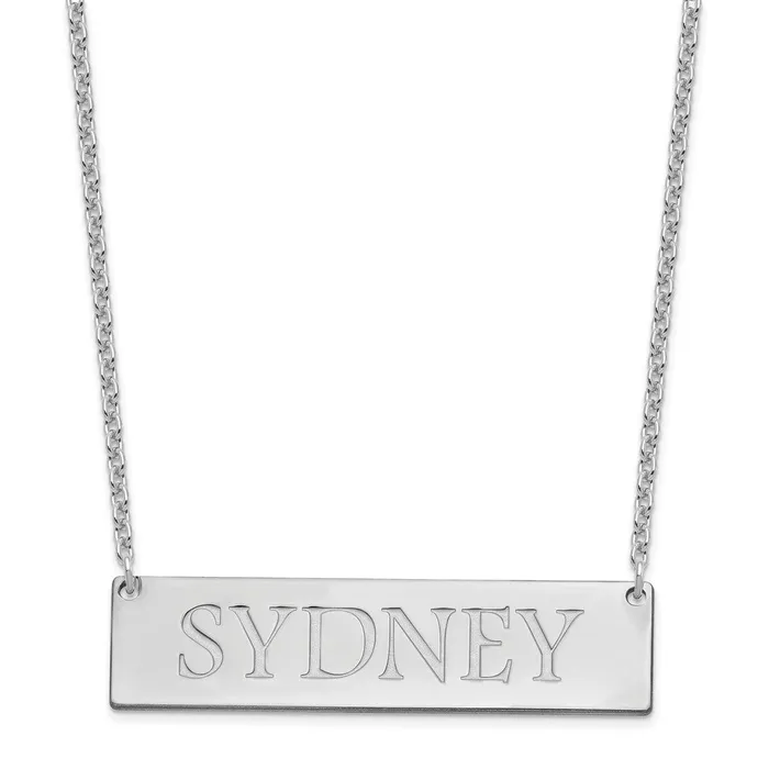 Sterling SilverRhodiumplated Large Polished Name Bar NecklaceWBCXNA648SS WB Choice Jewelry Necklaces Sterling SilverRhodiumplated Large Polished Name Bar NecklaceWBCXNA648SS WB Choice Jewelry Necklaces