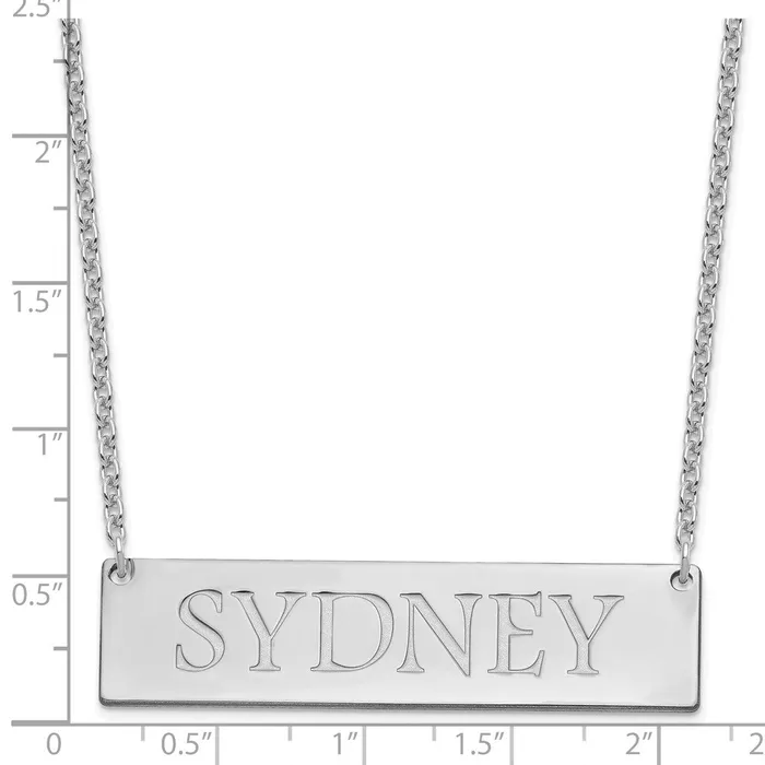 Sterling SilverRhodiumplated Large Polished Name Bar NecklaceWBCXNA648SS WB Choice Jewelry Necklaces Sterling SilverRhodiumplated Large Polished Name Bar NecklaceWBCXNA648SS WB Choice Jewelry Necklaces