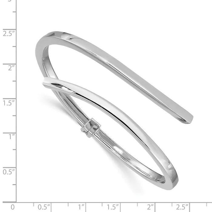 Sterling Silver Rhodiumplated Polished Bypass Hinged BangleWBCQB1313 WB Choice Jewelry Rings Sterling Silver Rhodiumplated Polished Bypass Hinged BangleWBCQB1313 WB Choice Jewelry Rings