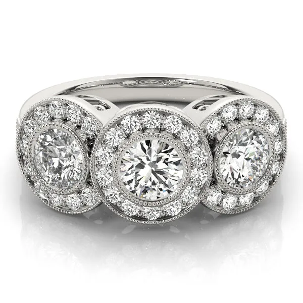 Three Stone Diamond Engagement Ring Overnight Mountings Bridal Rings