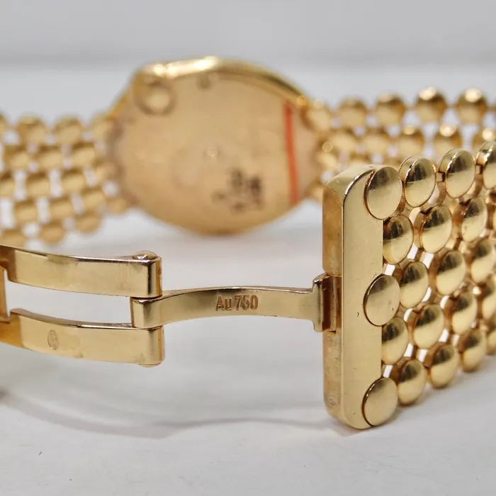 Vintage by Misty Cartier Ballon Blanc 18 Karat Gold Diamond Bezel Mother of Pearl Dial Watch Watches