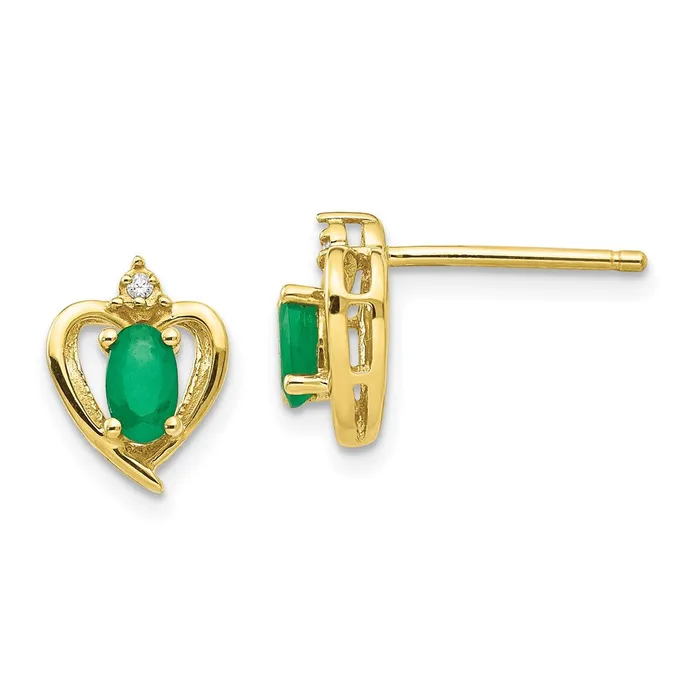 WB Choice Jewelry 10K Diamond and Emerald EarringsWBC10XBS489 Earrings