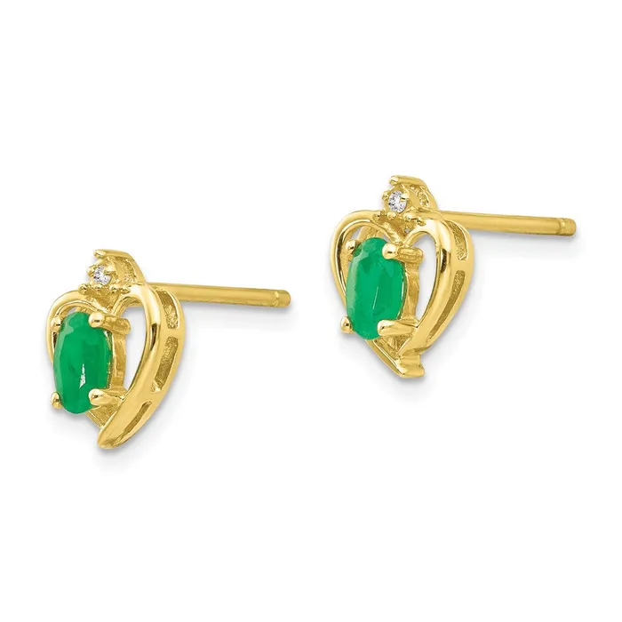 WB Choice Jewelry 10K Diamond and Emerald EarringsWBC10XBS489 Earrings WB Choice Jewelry 10K Diamond and Emerald EarringsWBC10XBS489 Earrings
