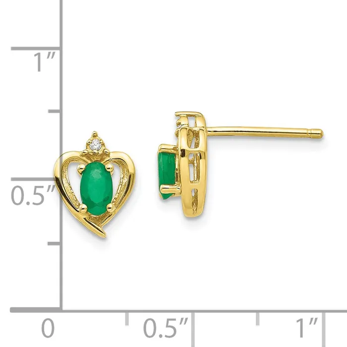 WB Choice Jewelry 10K Diamond and Emerald EarringsWBC10XBS489 Earrings WB Choice Jewelry 10K Diamond and Emerald EarringsWBC10XBS489 Earrings