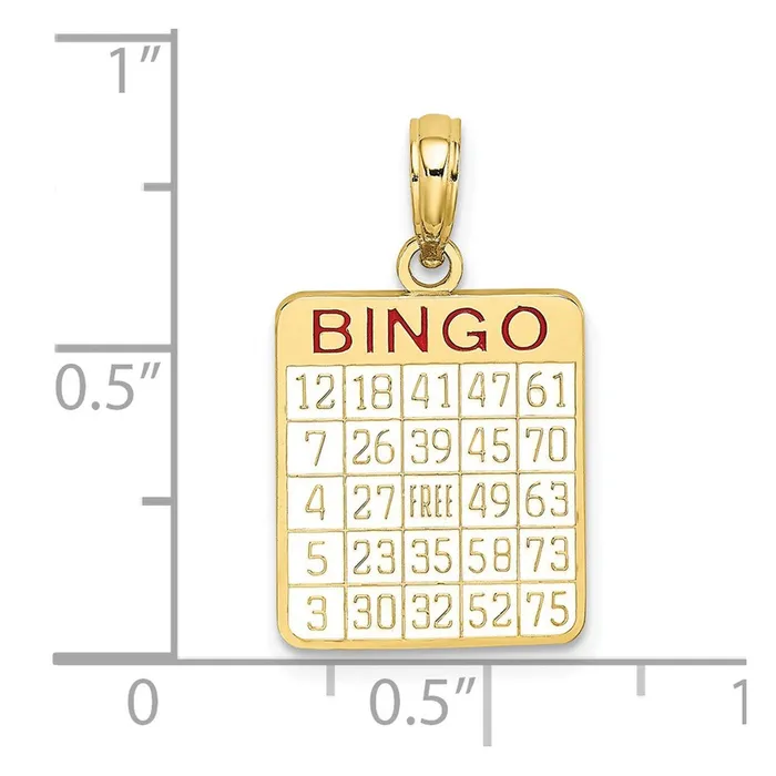 WB Choice Jewelry 10K w Enamel Bingo Card CharmWBC10K7058 Charm Necklaces WB Choice Jewelry 10K w Enamel Bingo Card CharmWBC10K7058 Charm Necklaces
