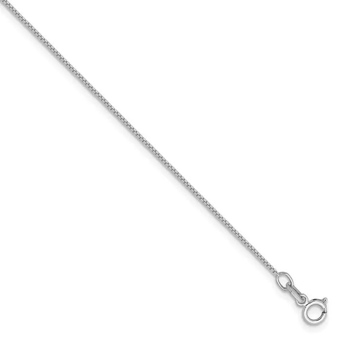 WB Choice Jewelry 14k WG 7mm Box with Spring Ring Clasp Chain AnkletWBCWLB05010 Rings