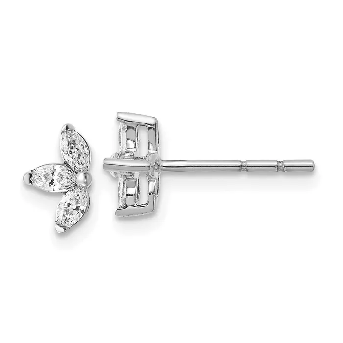 WB Choice Jewelry 14k White Gold 3stone Marquise Diamond EarringsWBCEM4177040WA Earrings WB Choice Jewelry 14k White Gold 3stone Marquise Diamond EarringsWBCEM4177040WA Earrings
