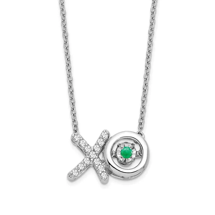 WB Choice Jewelry 14k White Gold EmeraldDiamond X and O NecklaceWBCPM7121EM014WA Necklaces WB Choice Jewelry 14k White Gold EmeraldDiamond X and O NecklaceWBCPM7121EM014WA Necklaces