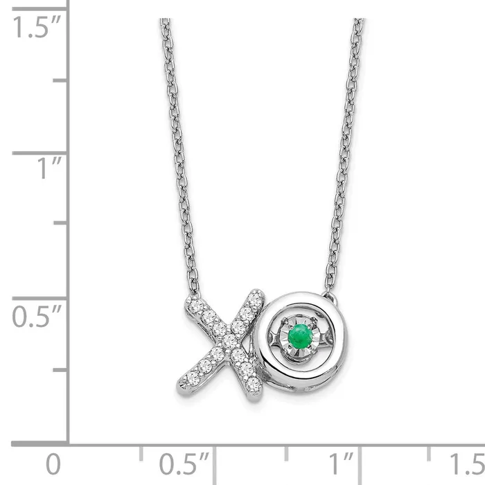 WB Choice Jewelry 14k White Gold EmeraldDiamond X and O NecklaceWBCPM7121EM014WA Necklaces WB Choice Jewelry 14k White Gold EmeraldDiamond X and O NecklaceWBCPM7121EM014WA Necklaces