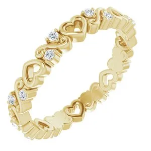 WB Choice Jewelry 14K Yellow 18 CTW Heart Diamond Eternity Band Size 6124085617PSTWBC Rings WB Choice Jewelry 14K Yellow 18 CTW Heart Diamond Eternity Band Size 6124085617PSTWBC Rings