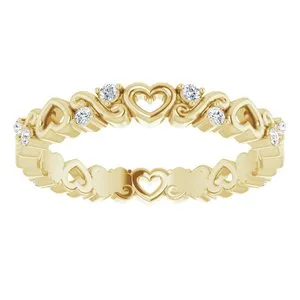 WB Choice Jewelry 14K Yellow 18 CTW Heart Diamond Eternity Band Size 6124085617PSTWBC Rings WB Choice Jewelry 14K Yellow 18 CTW Heart Diamond Eternity Band Size 6124085617PSTWBC Rings