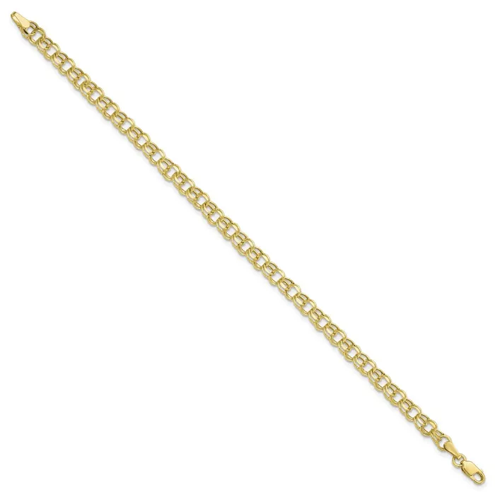 WB Choice Jewelry Bracelets 10k 8in 45mm Hollow Diamondcut Double Link Charm BraceletWBC10DOH218 WB Choice Jewelry Bracelets 10k 8in 45mm Hollow Diamondcut Double Link Charm BraceletWBC10DOH218