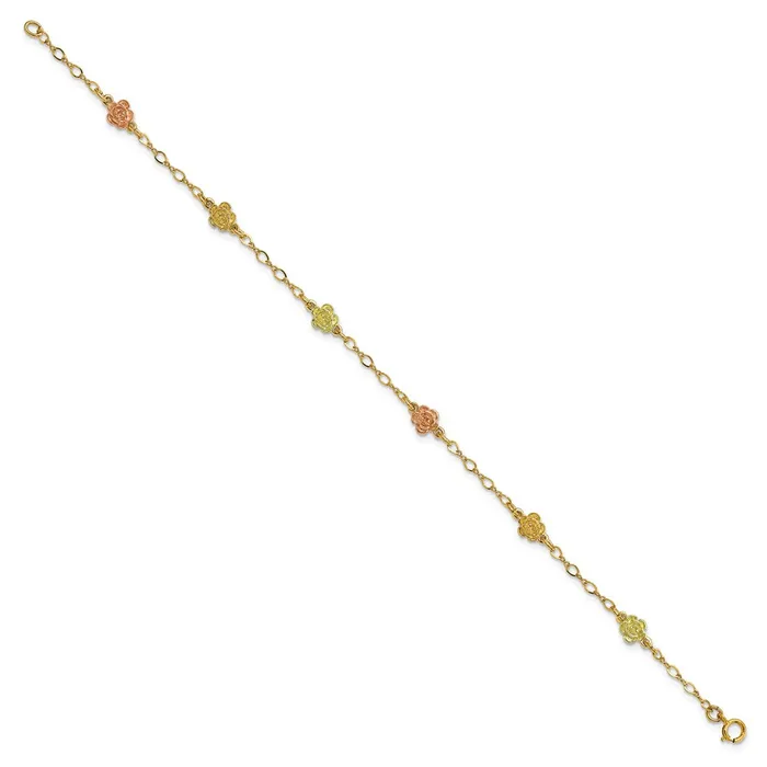 WB Choice Jewelry Bracelets 10k Yellow Rose Gold Black Hills Roses BraceletWBC10BH70575 WB Choice Jewelry Bracelets 10k Yellow Rose Gold Black Hills Roses BraceletWBC10BH70575