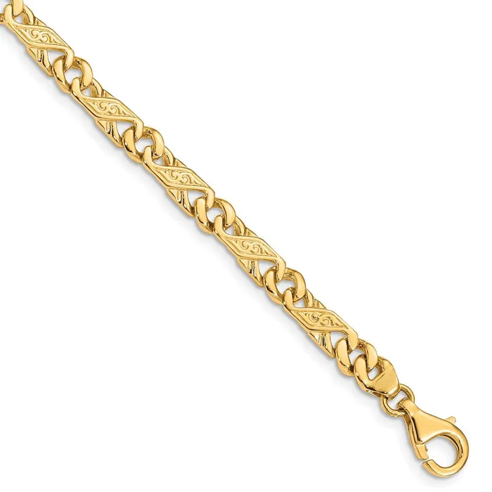 WB Choice Jewelry Bracelets 14k 55mm HandPolished Fancy Link BraceletWBCLK1617 WB Choice Jewelry Bracelets 14k 55mm HandPolished Fancy Link BraceletWBCLK1617