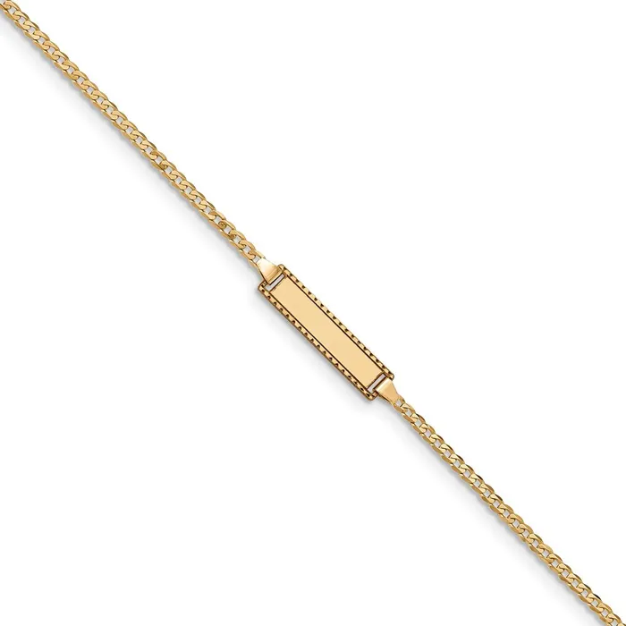 WB Choice Jewelry Bracelets 14k 6in Engraveable Curb Link BabyChild ID BraceletWBCBID526 WB Choice Jewelry Bracelets 14k 6in Engraveable Curb Link BabyChild ID BraceletWBCBID526