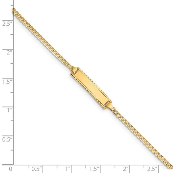 WB Choice Jewelry Bracelets 14k 6in Engraveable Curb Link BabyChild ID BraceletWBCBID526 WB Choice Jewelry Bracelets 14k 6in Engraveable Curb Link BabyChild ID BraceletWBCBID526
