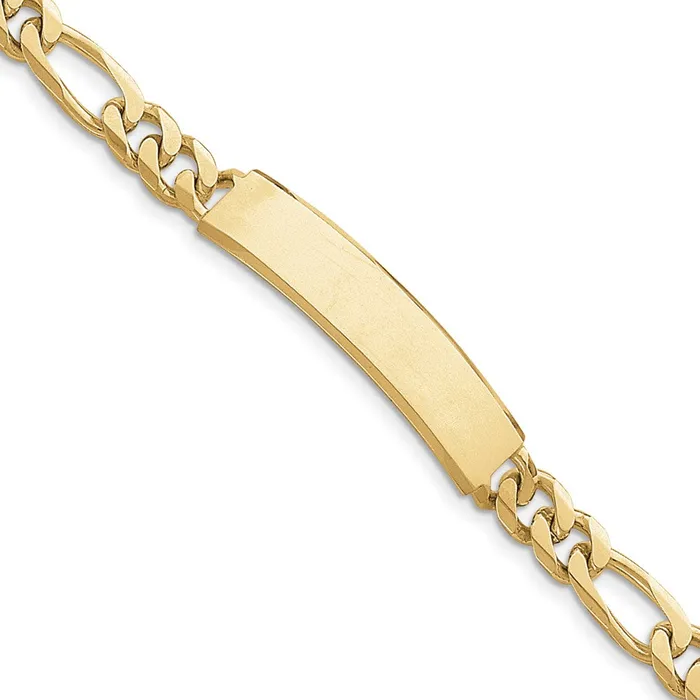 WB Choice Jewelry Bracelets 14k Handpolished Figaro ID BraceletWBCLK108ID8 WB Choice Jewelry Bracelets 14k Handpolished Figaro ID BraceletWBCLK108ID8