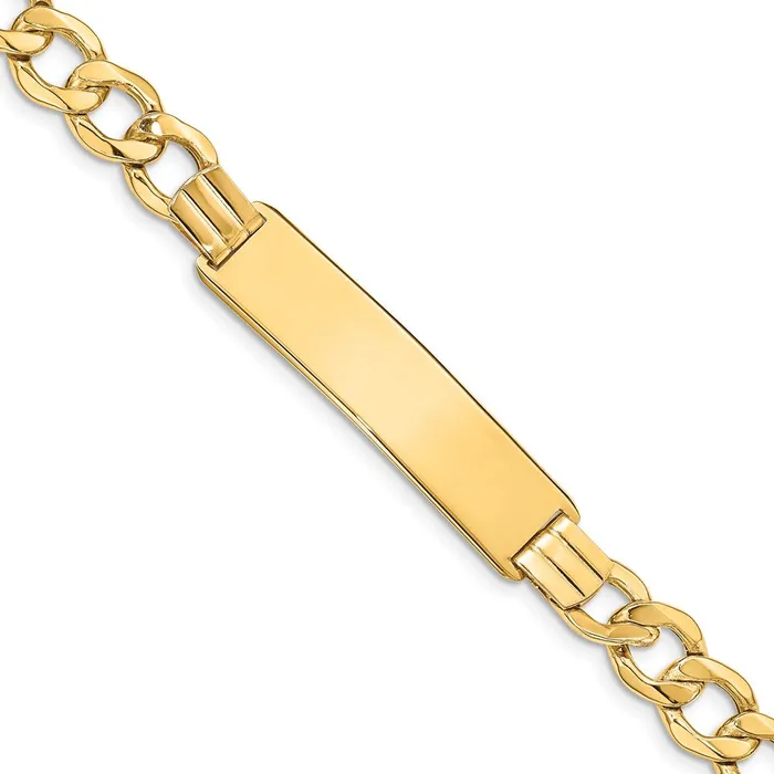 WB Choice Jewelry Bracelets 14k SemiSolid Curb Link 9mm ID BraceletWBCDCID1128 WB Choice Jewelry Bracelets 14k SemiSolid Curb Link 9mm ID BraceletWBCDCID1128