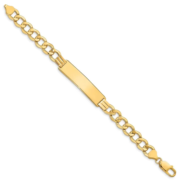 WB Choice Jewelry Bracelets 14k SemiSolid Curb Link 9mm ID BraceletWBCDCID1128 WB Choice Jewelry Bracelets 14k SemiSolid Curb Link 9mm ID BraceletWBCDCID1128