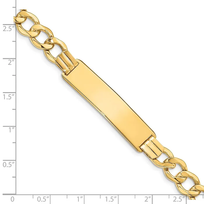 WB Choice Jewelry Bracelets 14k SemiSolid Curb Link 9mm ID BraceletWBCDCID1128 WB Choice Jewelry Bracelets 14k SemiSolid Curb Link 9mm ID BraceletWBCDCID1128