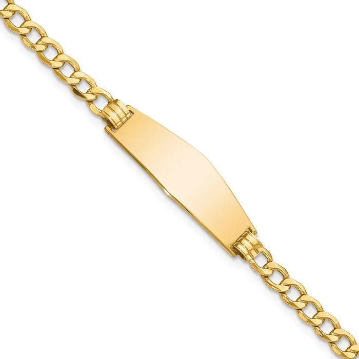 WB Choice Jewelry Bracelets 14k Semisolid Oval Curb ID BraceletWBCLID937