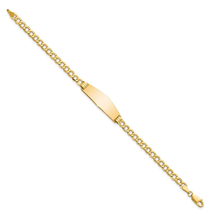 WB Choice Jewelry Bracelets 14k Semisolid Oval Curb ID BraceletWBCLID937 WB Choice Jewelry Bracelets 14k Semisolid Oval Curb ID BraceletWBCLID937