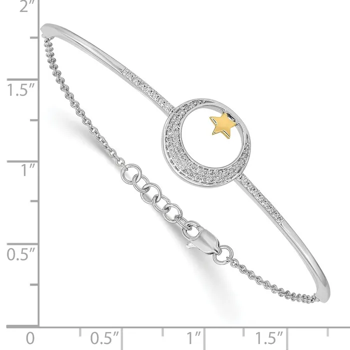 WB Choice Jewelry Bracelets 14k Twotone Polish Moon wStar Diamond 7in w5in ext BraceletWBCBM6844020WYA WB Choice Jewelry Bracelets 14k Twotone Polish Moon wStar Diamond 7in w5in ext BraceletWBCBM6844020WYA