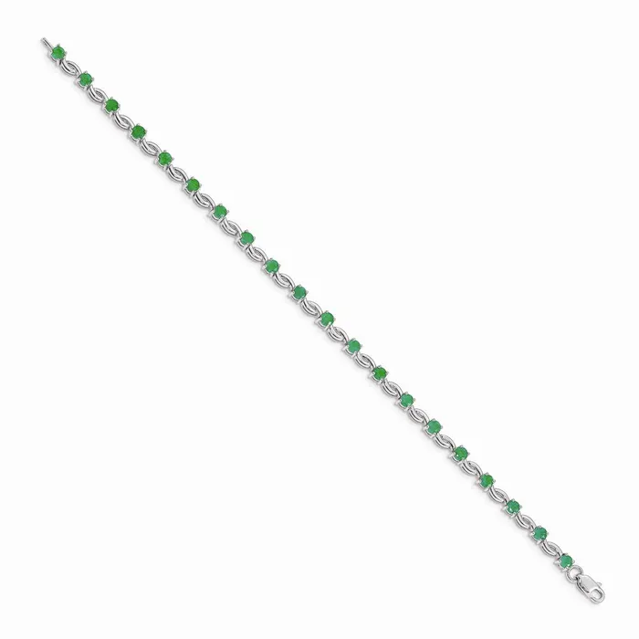 WB Choice Jewelry Bracelets 14k White Gold Emerald Gemstone BraceletWBCBM4480EMW WB Choice Jewelry Bracelets 14k White Gold Emerald Gemstone BraceletWBCBM4480EMW