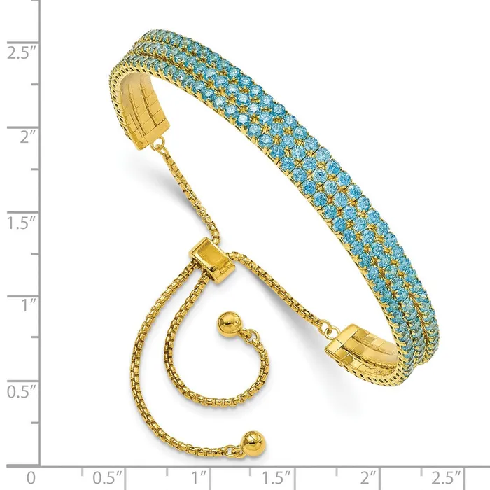 WB Choice Jewelry Bracelets SS Rhod Plated December Bright Blue Triple CZ Adjustable BraceletWBCQG5697DEC WB Choice Jewelry Bracelets SS Rhod Plated December Bright Blue Triple CZ Adjustable BraceletWBCQG5697DEC
