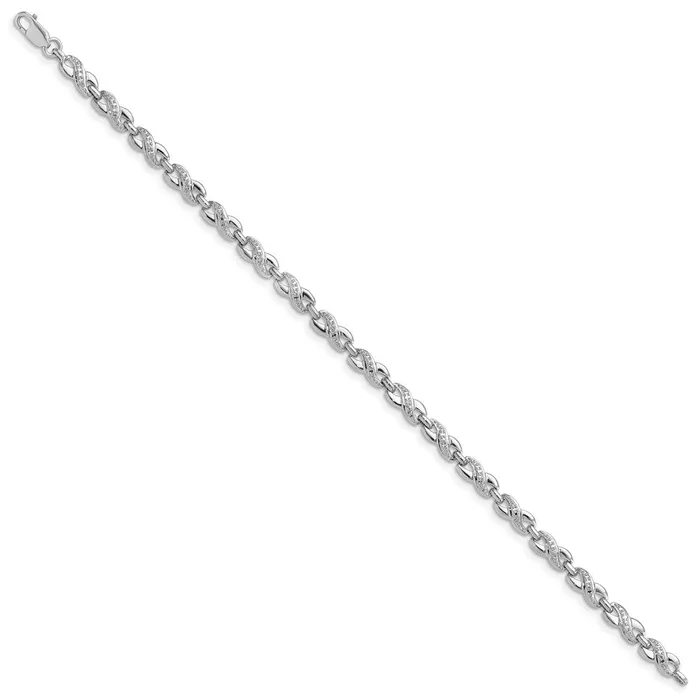 WB Choice Jewelry Bracelets Sterling Silver Rhodiumplated Diam BraceletWBCQDX1137 WB Choice Jewelry Bracelets Sterling Silver Rhodiumplated Diam BraceletWBCQDX1137