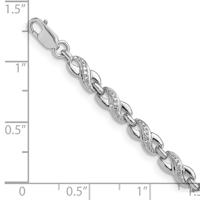 WB Choice Jewelry Bracelets Sterling Silver Rhodiumplated Diam BraceletWBCQDX1137 WB Choice Jewelry Bracelets Sterling Silver Rhodiumplated Diam BraceletWBCQDX1137