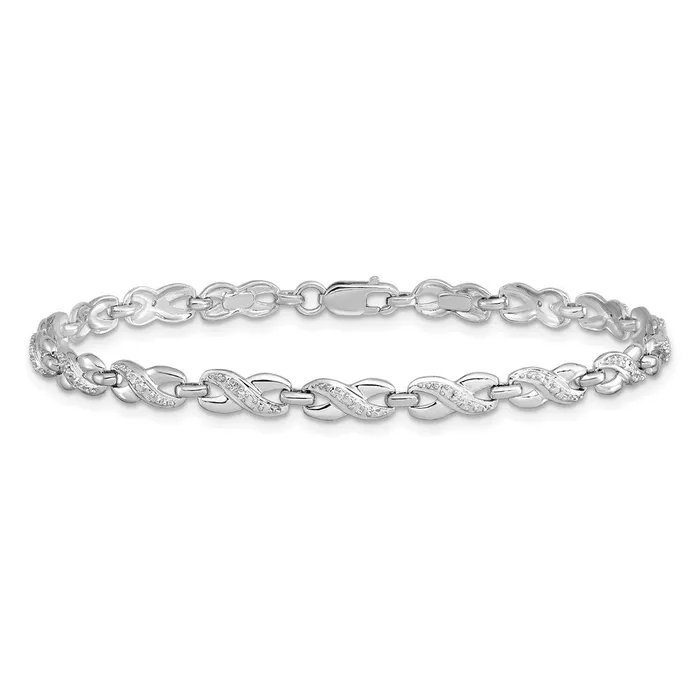 WB Choice Jewelry Bracelets Sterling Silver Rhodiumplated Diam BraceletWBCQDX1137 WB Choice Jewelry Bracelets Sterling Silver Rhodiumplated Diam BraceletWBCQDX1137