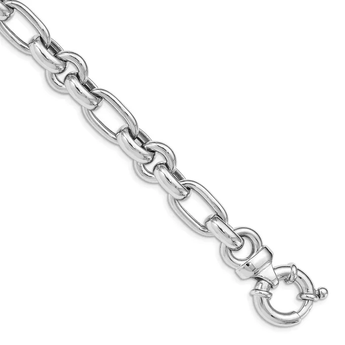 WB Choice Jewelry Bracelets Sterling Silver Rhodium Plated Polished Link BraceletWBCQG4816775 WB Choice Jewelry Bracelets Sterling Silver Rhodium Plated Polished Link BraceletWBCQG4816775