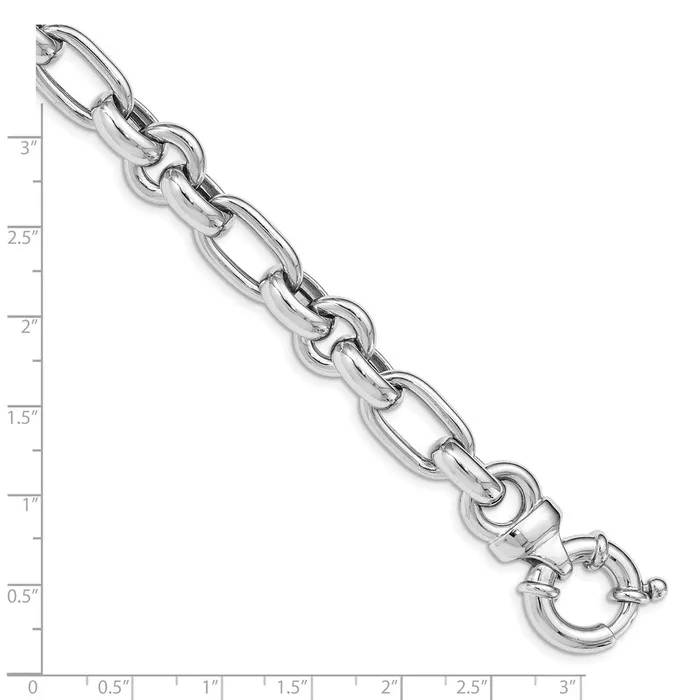 WB Choice Jewelry Bracelets Sterling Silver Rhodium Plated Polished Link BraceletWBCQG4816775 WB Choice Jewelry Bracelets Sterling Silver Rhodium Plated Polished Link BraceletWBCQG4816775