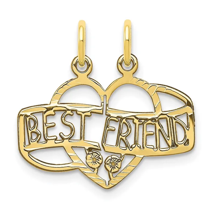 WB Choice Jewelry Charm Necklaces 10K BEST FRIEND 2 Piece BreakAPart CharmWBC10C222