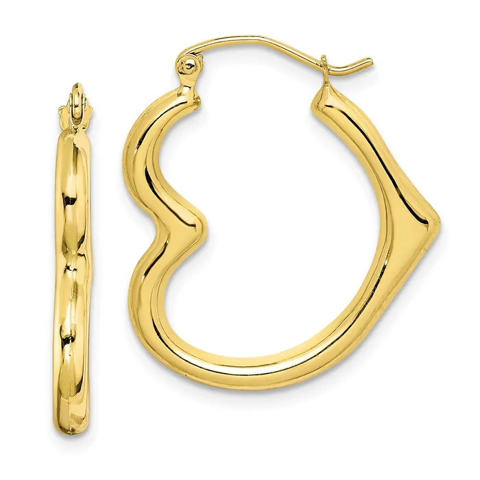 WB Choice Jewelry Earrings 10K Hollow Heart Shape Hoop EarringsWBC10ER268 WB Choice Jewelry Earrings 10K Hollow Heart Shape Hoop EarringsWBC10ER268