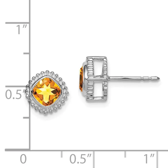 WB Choice Jewelry Earrings 10k White Gold Cushion Citrine EarringsWBCEM7201CI1W WB Choice Jewelry Earrings 10k White Gold Cushion Citrine EarringsWBCEM7201CI1W