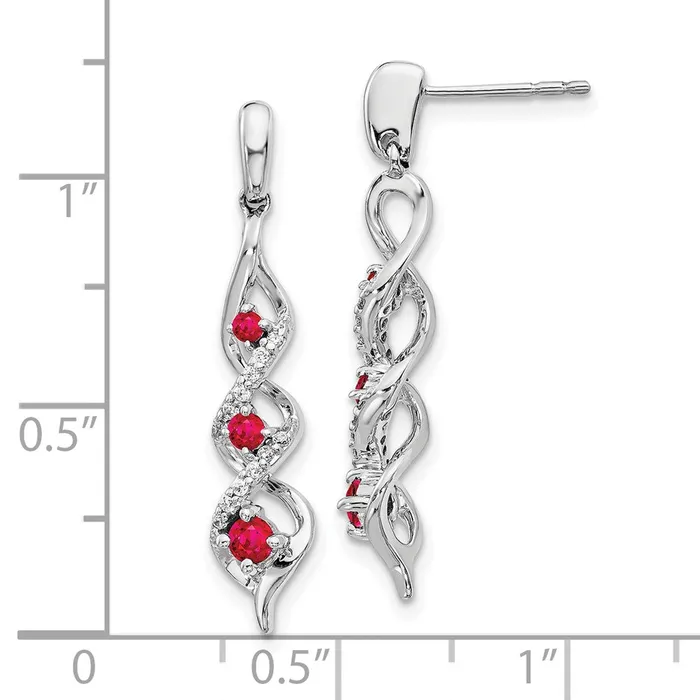 WB Choice Jewelry Earrings 10k White Gold Diamond and Ruby Post Dangle EarringsWBCEM5599RU0131WA WB Choice Jewelry Earrings 10k White Gold Diamond and Ruby Post Dangle EarringsWBCEM5599RU0131WA