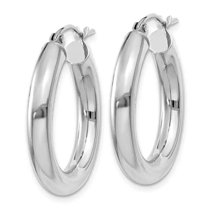 WB Choice Jewelry Earrings 10K White Gold Polished 4mm Tube Hoop EarringsWBC10T861 WB Choice Jewelry Earrings 10K White Gold Polished 4mm Tube Hoop EarringsWBC10T861