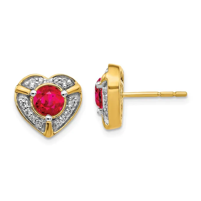 WB Choice Jewelry Earrings 14k Diamond and Ruby Fancy Heart EarringsWBCEM3921RU021YA WB Choice Jewelry Earrings 14k Diamond and Ruby Fancy Heart EarringsWBCEM3921RU021YA