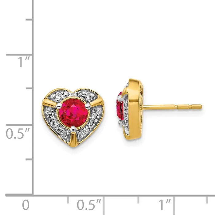 WB Choice Jewelry Earrings 14k Diamond and Ruby Fancy Heart EarringsWBCEM3921RU021YA WB Choice Jewelry Earrings 14k Diamond and Ruby Fancy Heart EarringsWBCEM3921RU021YA