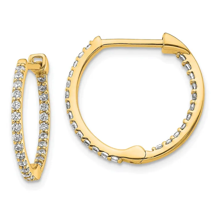 WB Choice Jewelry Earrings 14k Diamond InOut Hinged Hoop EarringsWBCEM5425050YA WB Choice Jewelry Earrings 14k Diamond InOut Hinged Hoop EarringsWBCEM5425050YA