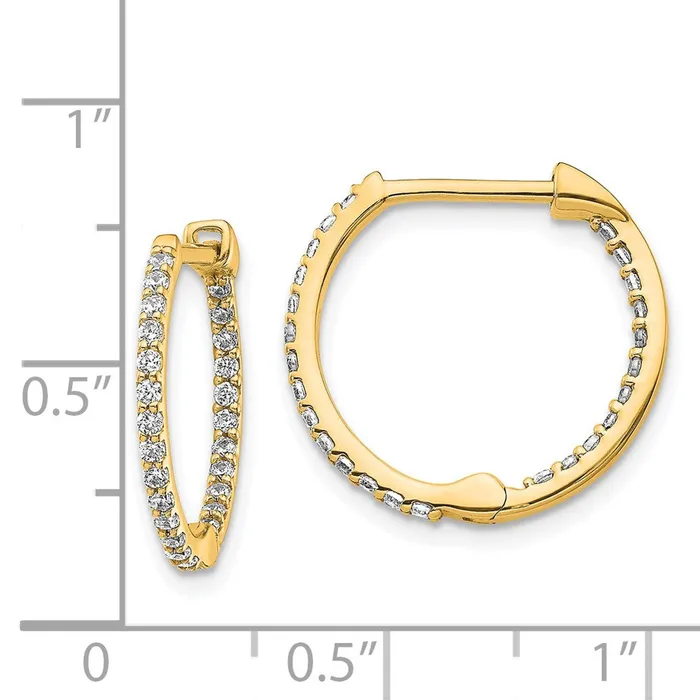 WB Choice Jewelry Earrings 14k Diamond InOut Hinged Hoop EarringsWBCEM5425050YA WB Choice Jewelry Earrings 14k Diamond InOut Hinged Hoop EarringsWBCEM5425050YA