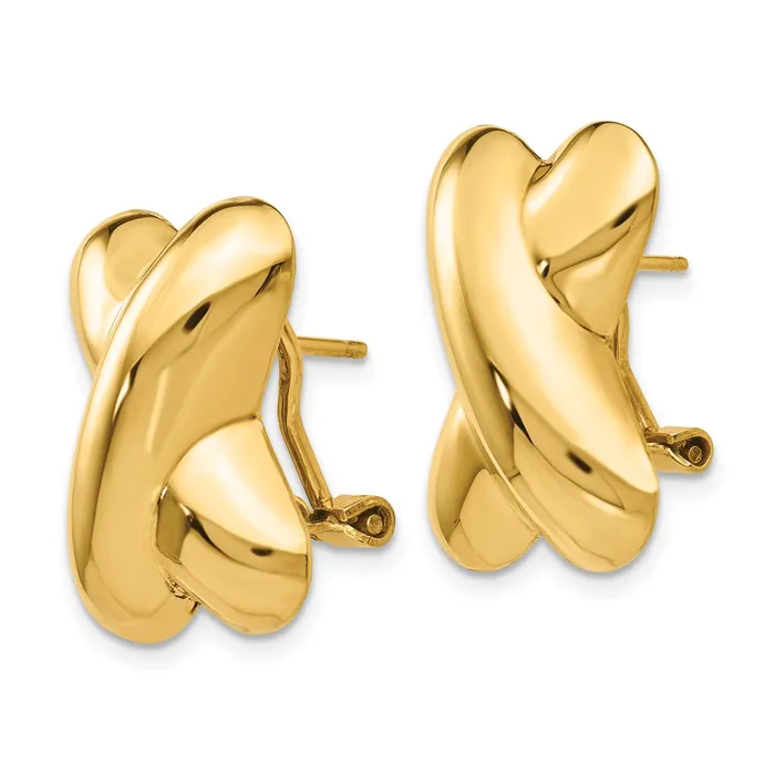 WB Choice Jewelry Earrings 14k Polished X Omega Back Post EarringsWBCE157 WB Choice Jewelry Earrings 14k Polished X Omega Back Post EarringsWBCE157
