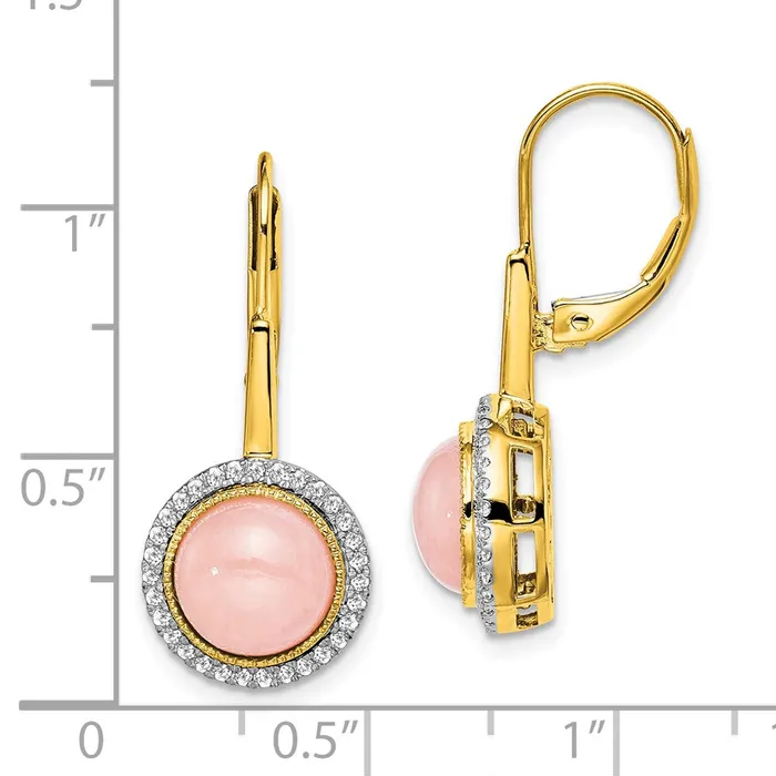 WB Choice Jewelry Earrings 14k Rose Quartz and Diamond Leverback EarringsWBCEM7137OP025YA WB Choice Jewelry Earrings 14k Rose Quartz and Diamond Leverback EarringsWBCEM7137OP025YA