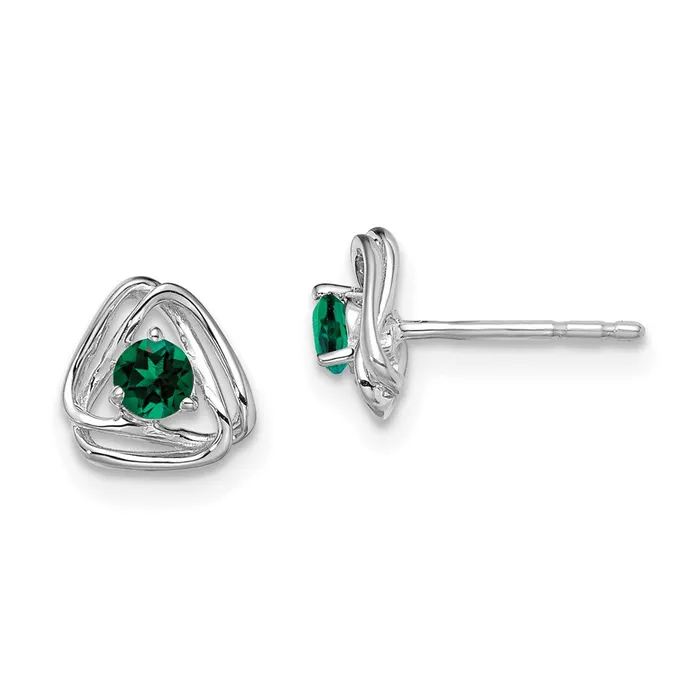 WB Choice Jewelry Earrings 14k White Gold Created Emerald Post EarringsWBCEM7395CEMW WB Choice Jewelry Earrings 14k White Gold Created Emerald Post EarringsWBCEM7395CEMW