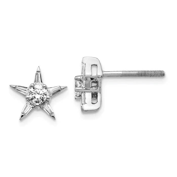 WB Choice Jewelry Earrings 14k White Gold Diamond Star Shaped EarringsWBCEM5511050WA WB Choice Jewelry Earrings 14k White Gold Diamond Star Shaped EarringsWBCEM5511050WA