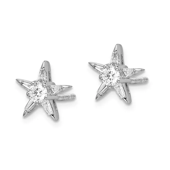 WB Choice Jewelry Earrings 14k White Gold Diamond Star Shaped EarringsWBCEM5511050WA WB Choice Jewelry Earrings 14k White Gold Diamond Star Shaped EarringsWBCEM5511050WA